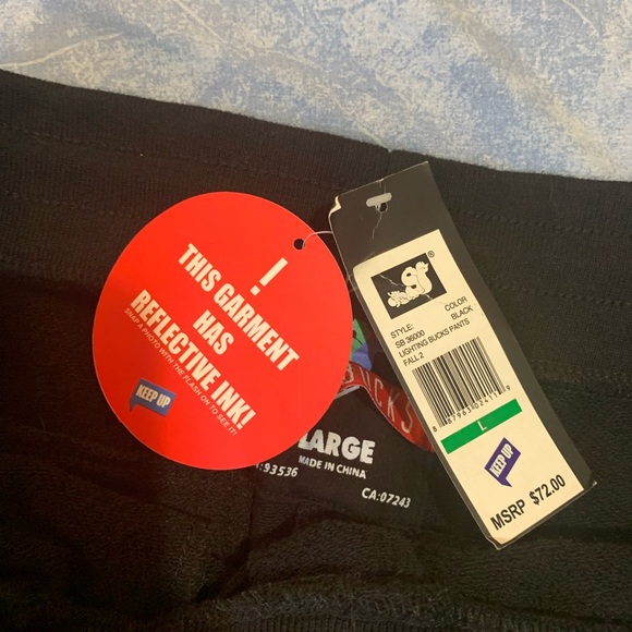 SLOWBUCKS MENS SWEATPANTS SIZE L BLACK Reflective material really HOT ! - Picture 10 of 15